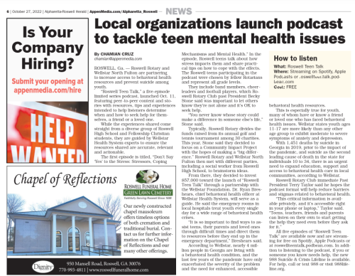 Alpharetta-Roswell Herald - October 27, 2022 - Teen Mental Health article.png